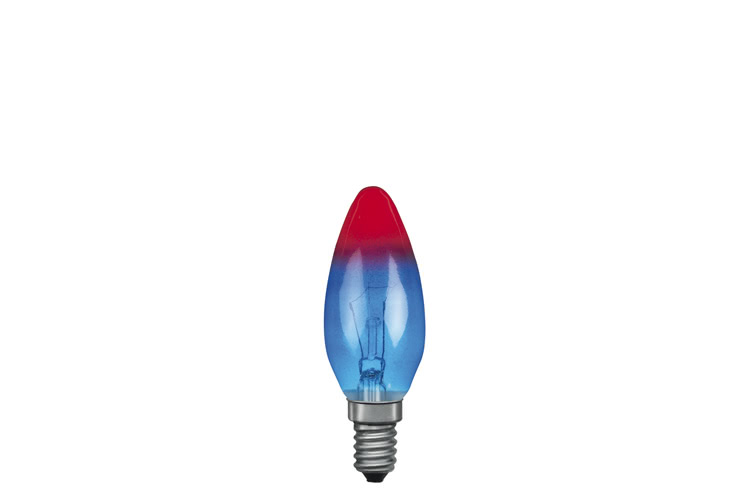 Paulmann. 40225 Лампа свеча, E14, красный/голубой, 25W