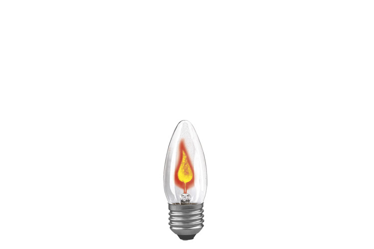 Paulmann. 53100 Лампа мерцающая свеча прозрачная Е27, 3W