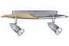 66212 Spotlights Hilke beam 2x50W GU10 alu/Wood 230V alu/glass