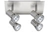 66316 Spotlights Teja circle 4x50W GU10 Nickel Satinised 230V alu/glass