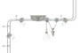 96501 Rail Verbier 150 JoJo 3x35W / 1x20W GU4 brushed Iron 230/12V 150VA alu/glass