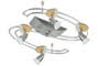 96517 Rail Twister Cannes 4x35W GU5,3 brushed Iron/Wood 230/12V 150VA alu/glass