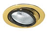 98458 Furniture recessed light swiveling 5x20W 105VA 230/12V G4 69mm Gold sheet st/glas
