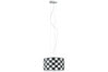 99856 Living Monza pendant lamp 1x20W energy saving bulb E27 Chrome Schwarz-wei� 230V Metal Glass